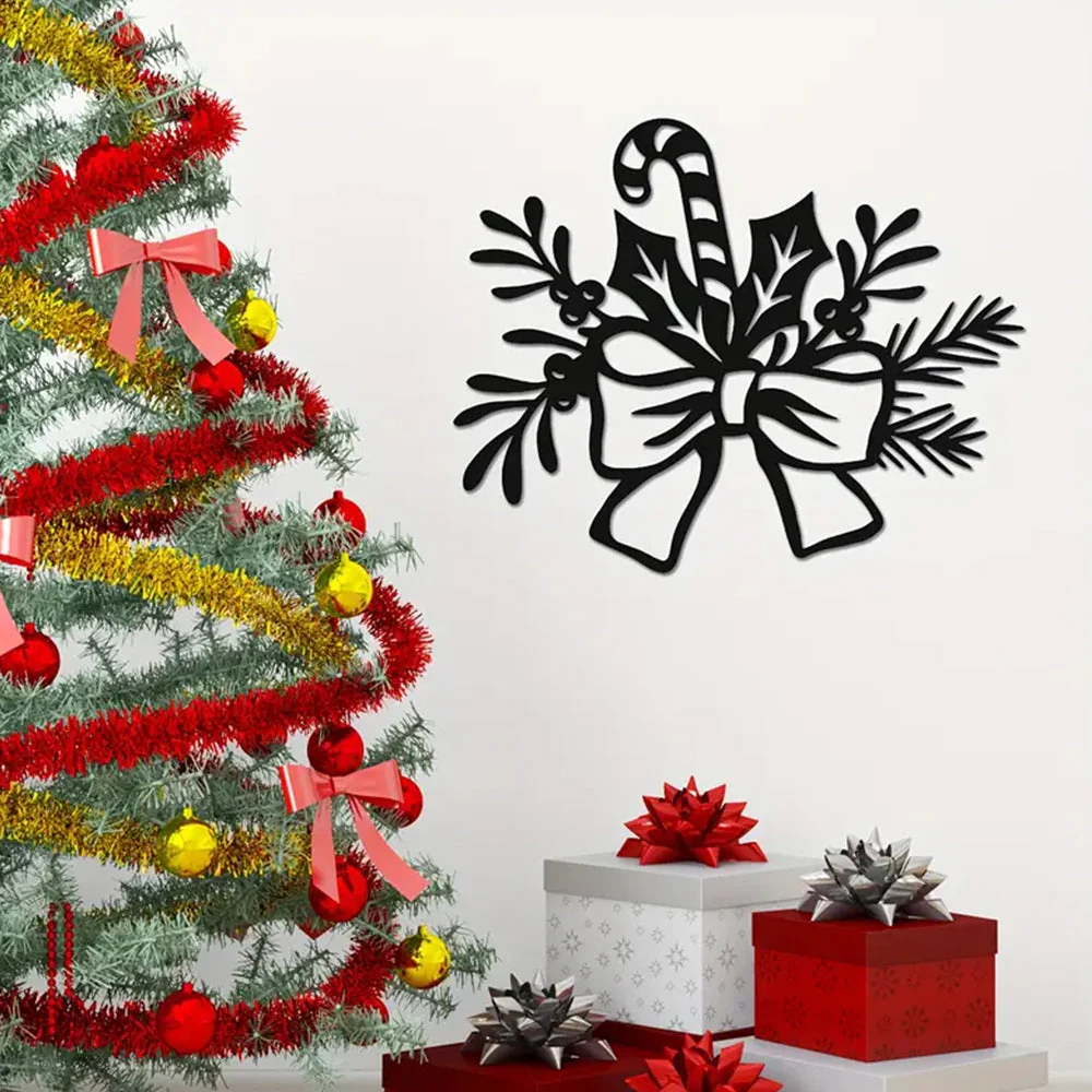 Charmante Couronne de Noël Métal Plaque en Métal Décoratif Mural - Image 5