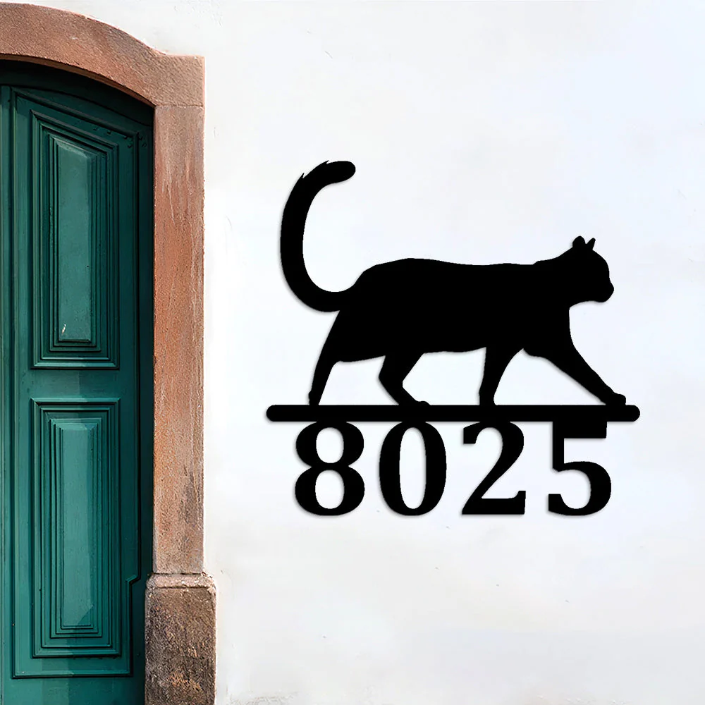 Chat Adresse Plaque en Métal Personnalisée - Image 3