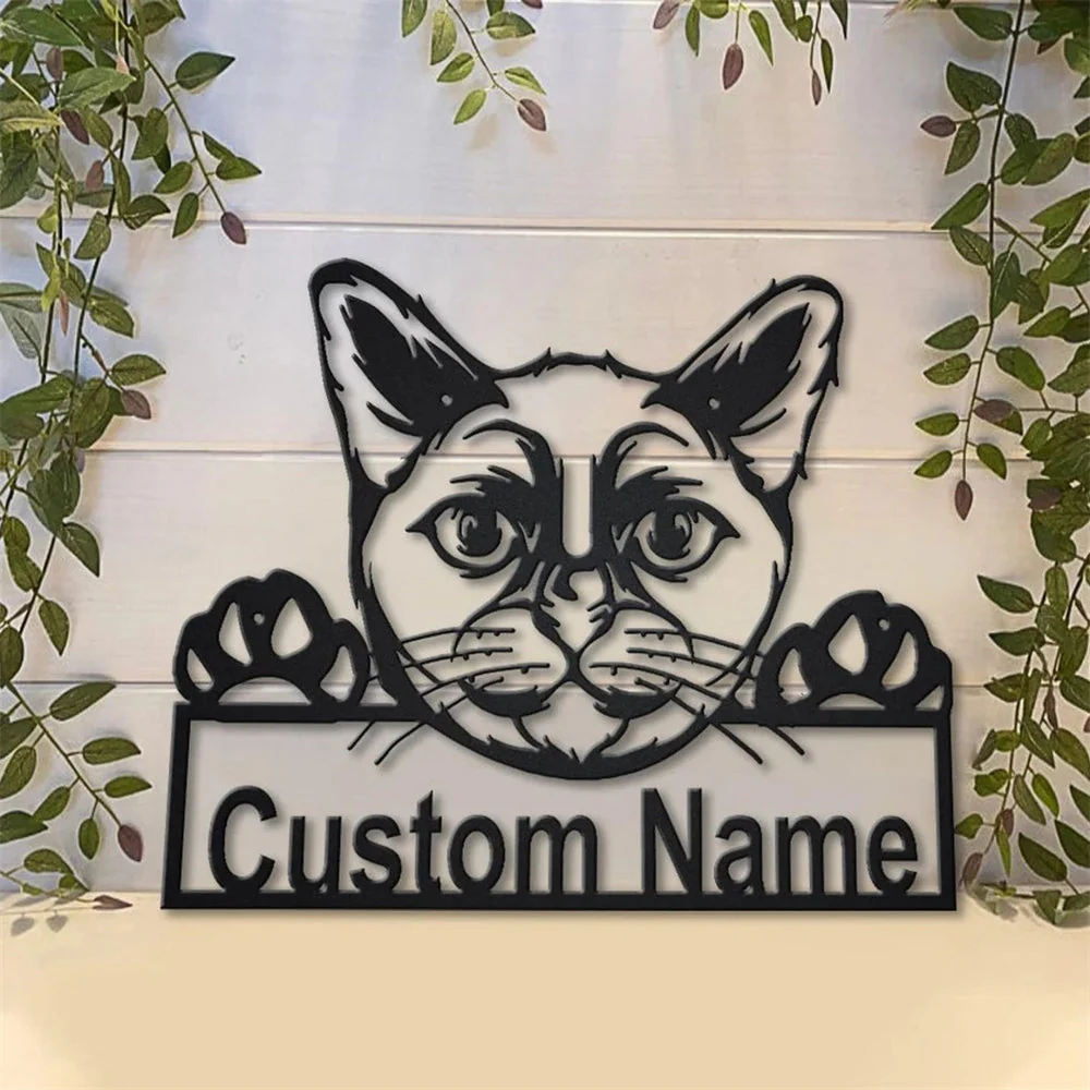 Chat Birman Art en Métal Plaque de Nom en Métal Personnalisée - Image 3