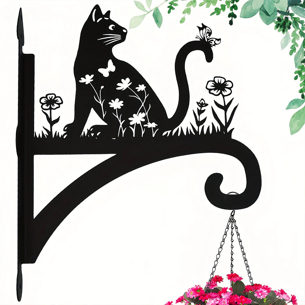 Chat et Fleur Support de Plantes à Suspendre Métallique - Image 10