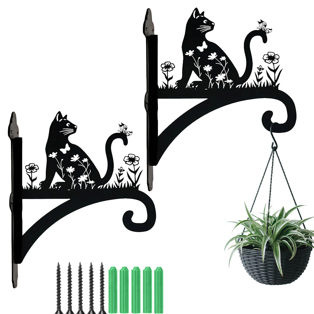 Chat et Fleur Support de Plantes à Suspendre Métallique - Image 9