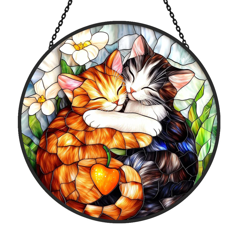 Chat Mignon Attrape-Soleil Décoratif en Vitrail à Suspendre - Image 3
