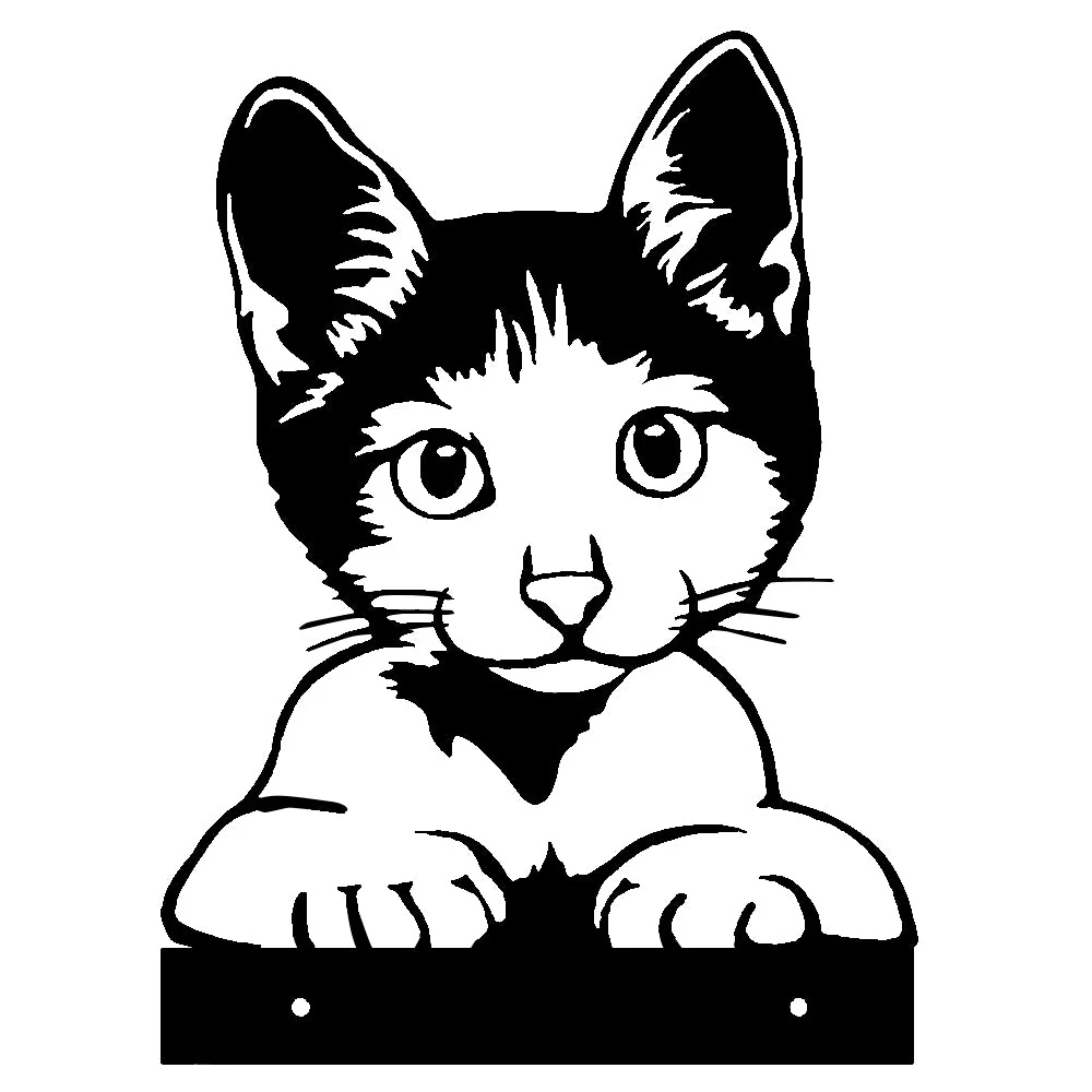 Chat Mignon Curieux Plaque Métallique – Décoration de Jardin Extérieur Animale - Image 7