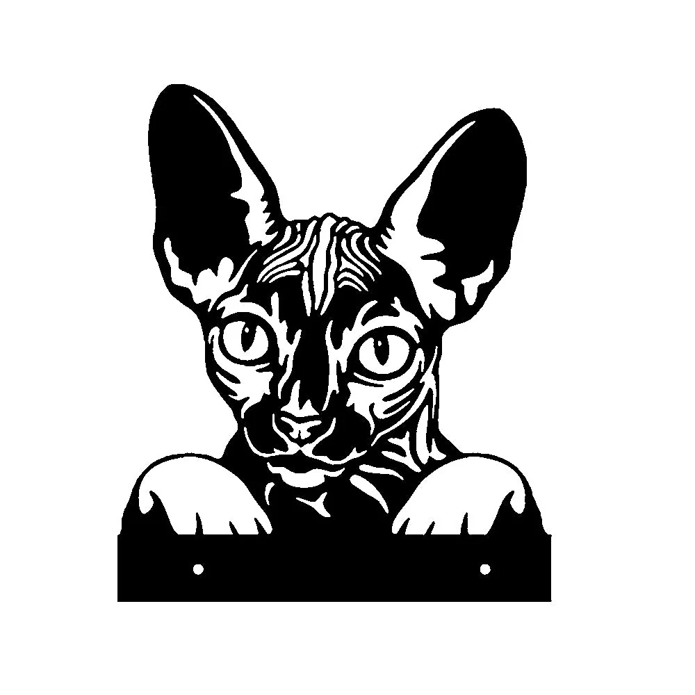 Chat Sphynx Curieux Plaque Métallique – Décoration de Jardin Extérieur Animale - Image 4