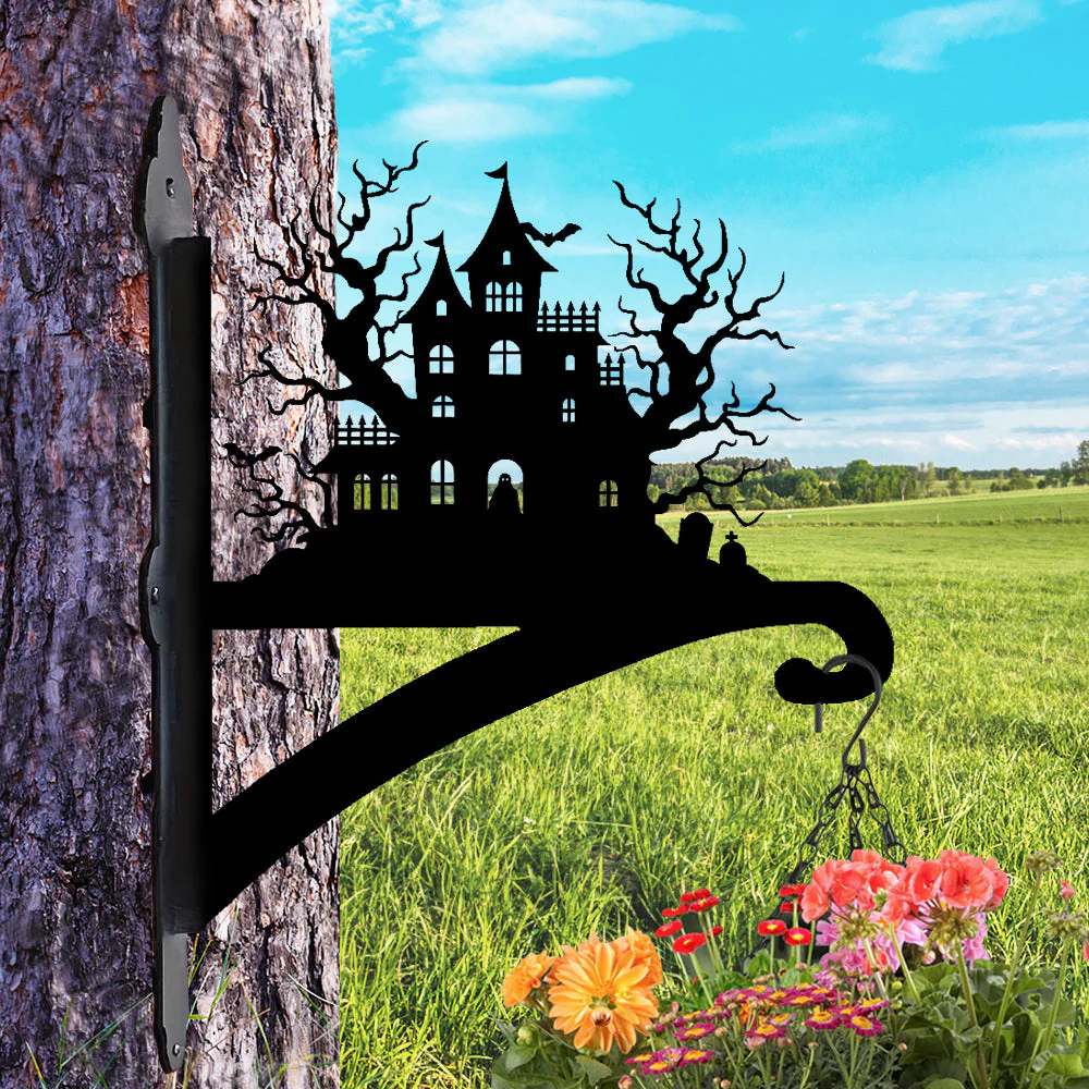 Château d'Halloween Support de Plantes à Suspendre Métallique - Image 3
