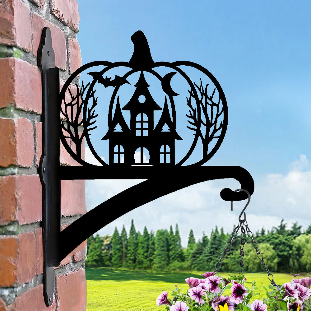 Château de Citrouille Support de Plantes à Suspendre Métallique - Image 3