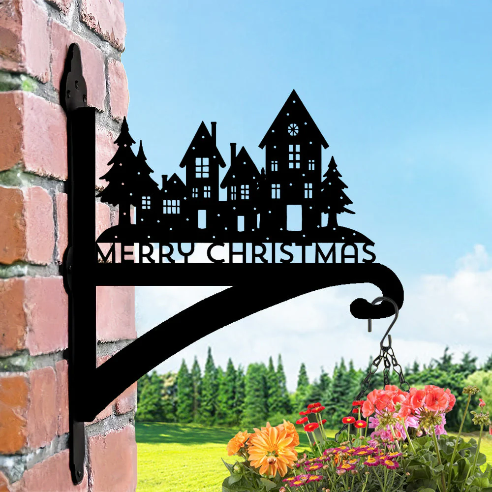 Château de Joyeux Noël Support de Plantes à Suspendre Métallique