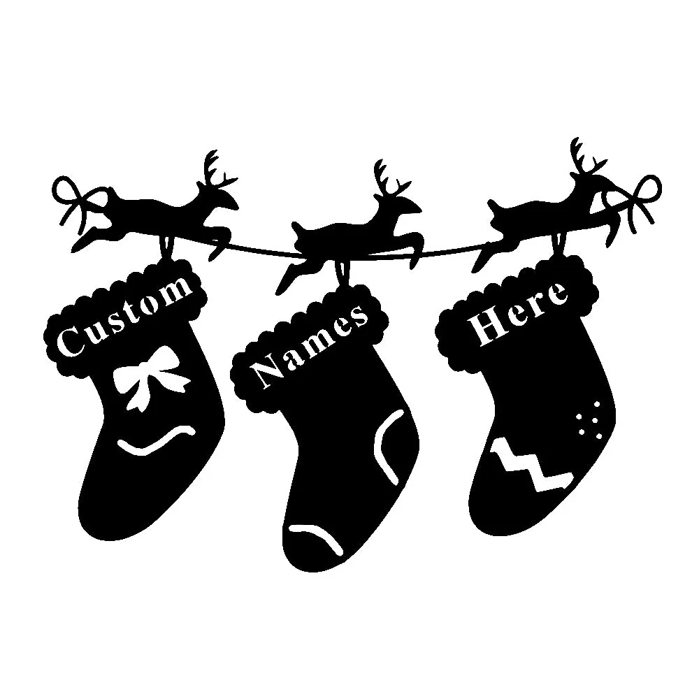 Chaussettes Joyeux Noël Plaque Personnalisée en Métal Décoratif Mural - Image 4