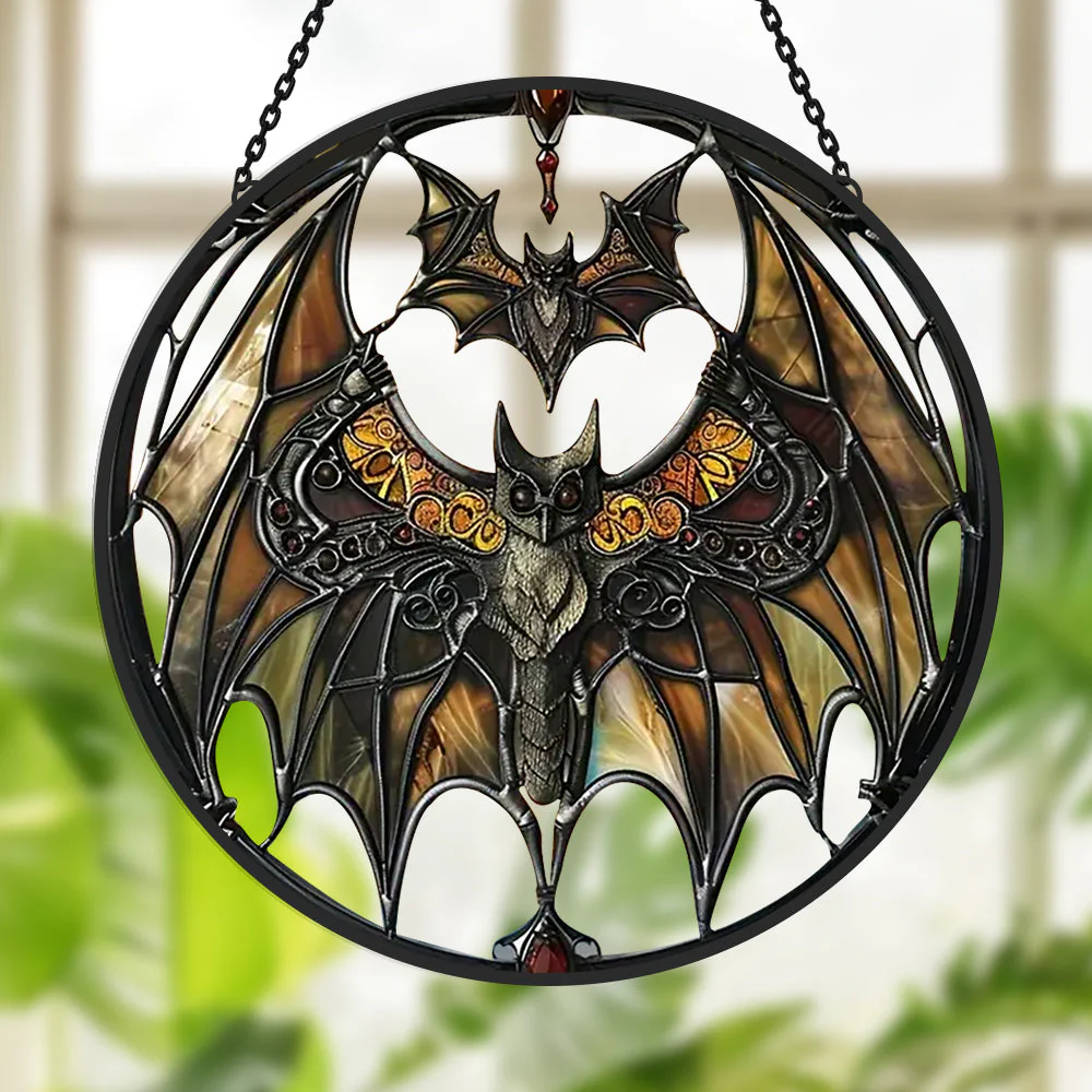 Chauve-souris Attrape-Soleil Décoratif en Vitrail à Suspendre - Image 2