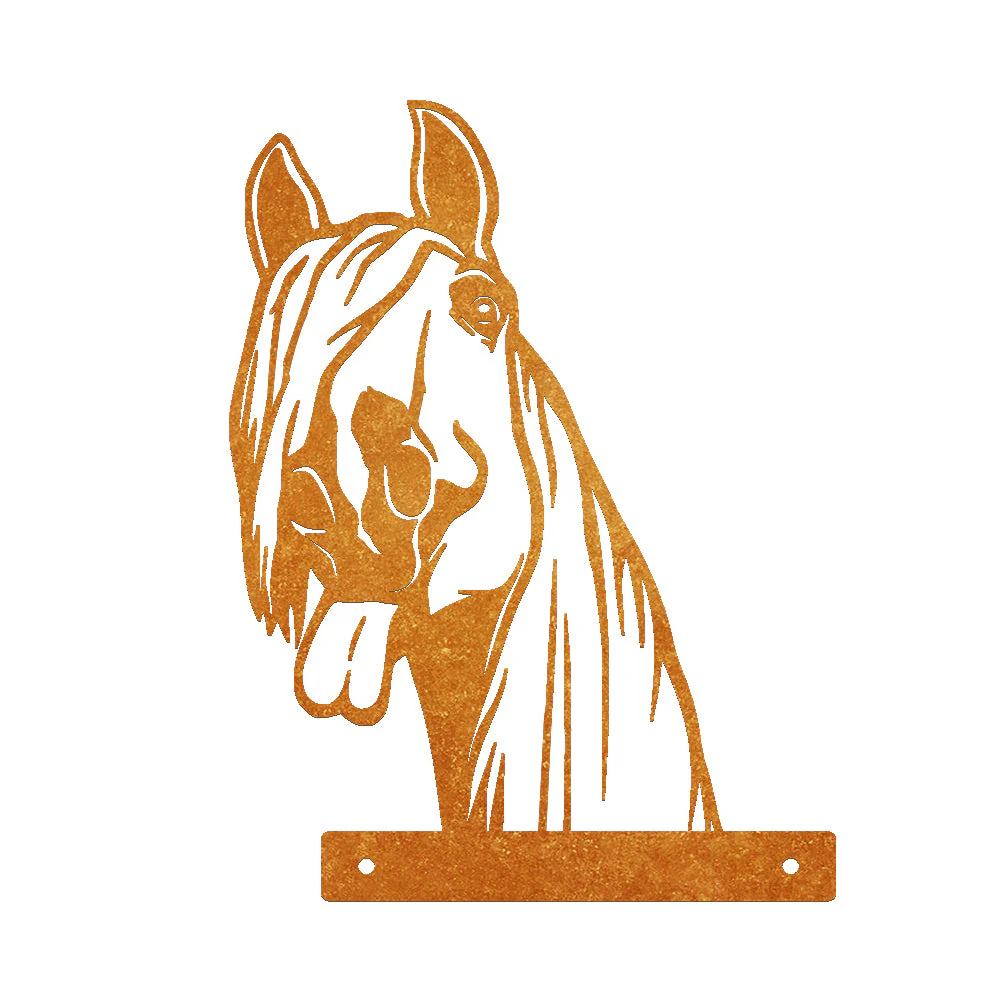 Cheval Curieux Plaque Métallique – Décoration de Jardin Extérieur Animale - Image 7