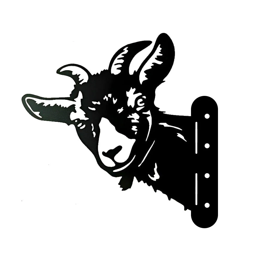 Chèvre Curieuse Plaque Métallique – Décoration de Jardin Extérieur Animale - Image 8
