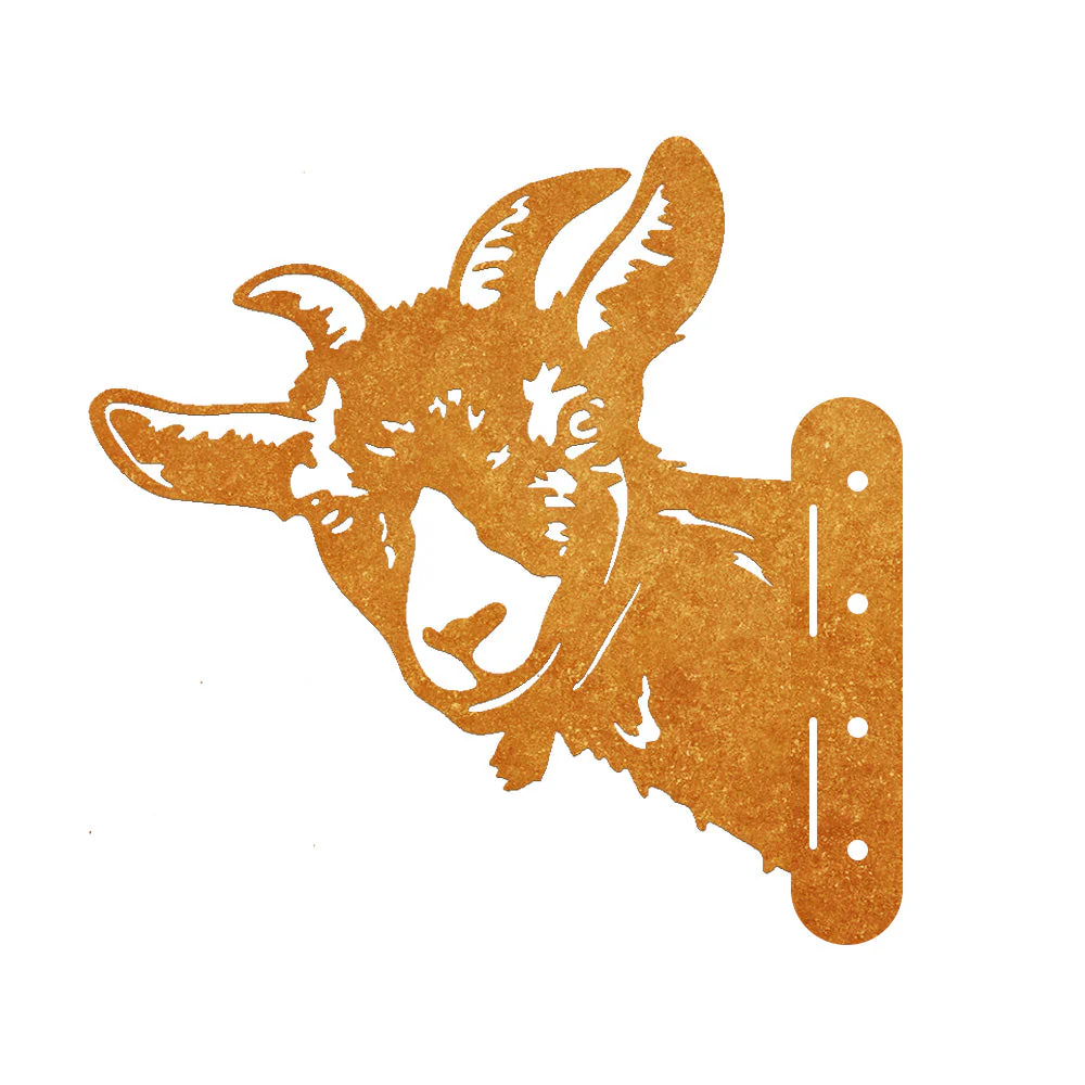 Chèvre Curieuse Plaque Métallique – Décoration de Jardin Extérieur Animale - Image 9