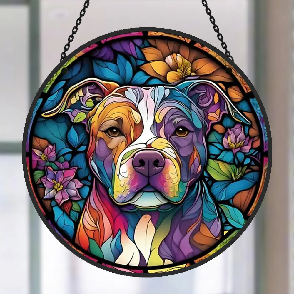 Chien Attrape-Soleil Décoratif en Vitrail à Suspendre - Image 2