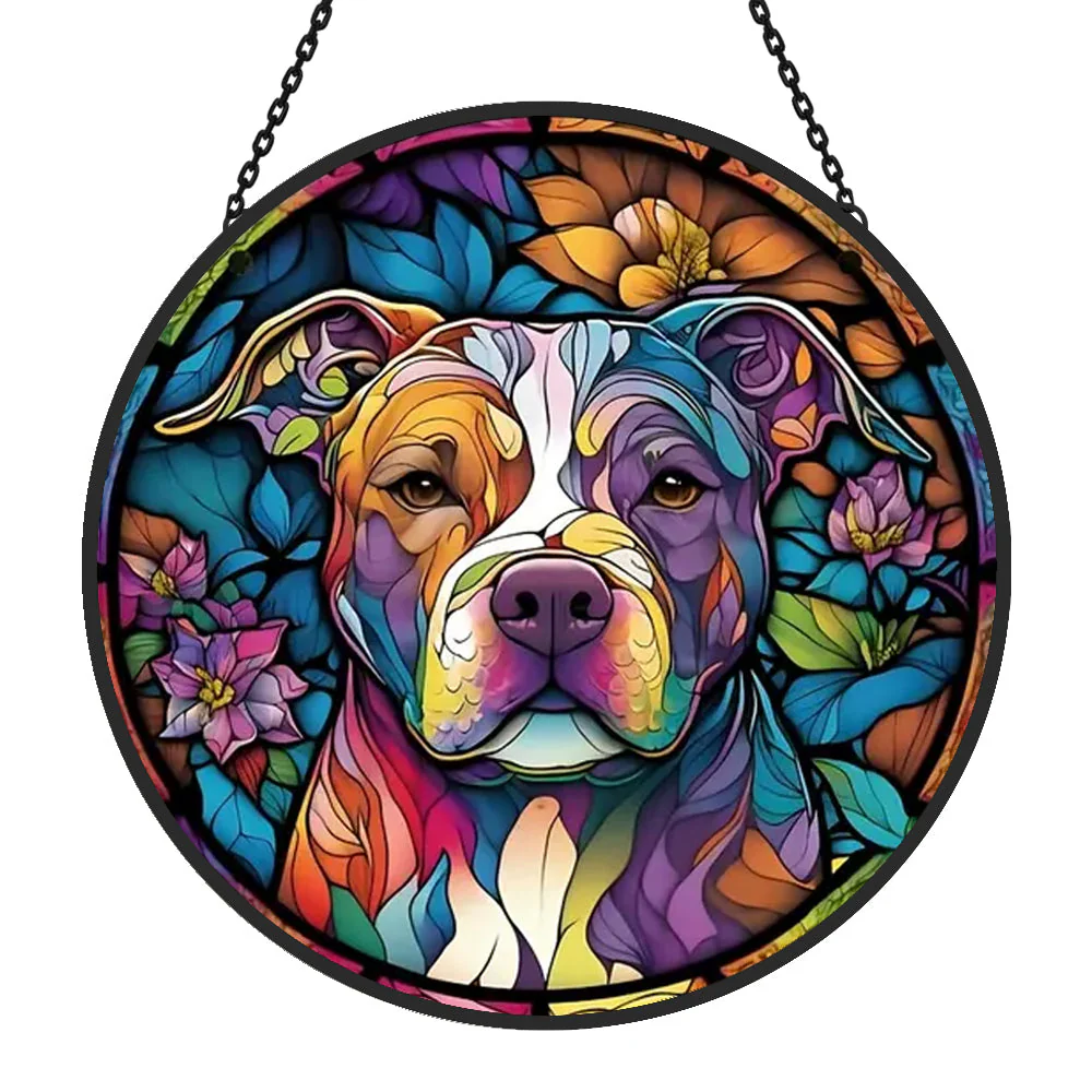 Chien Attrape-Soleil Décoratif en Vitrail à Suspendre - Image 3