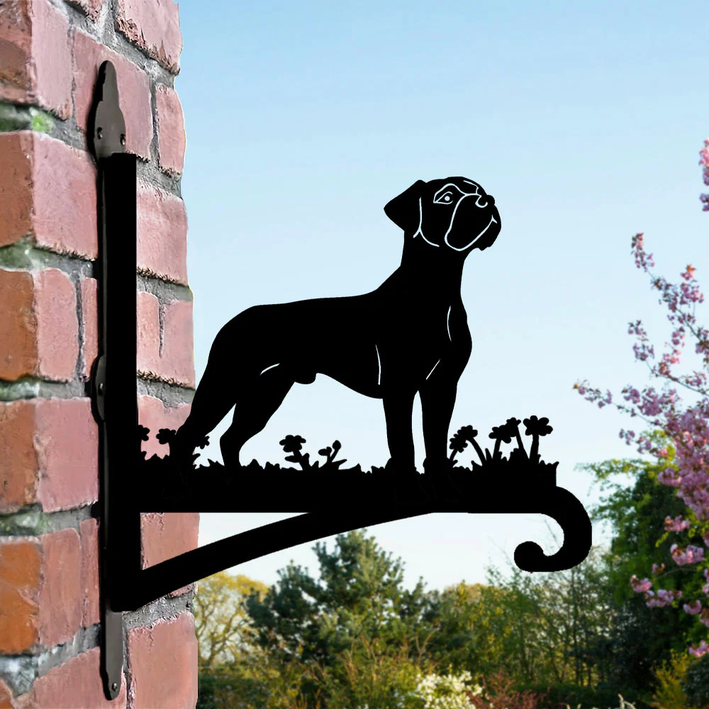 Chien Boxer Support de Plantes à Suspendre Métallique