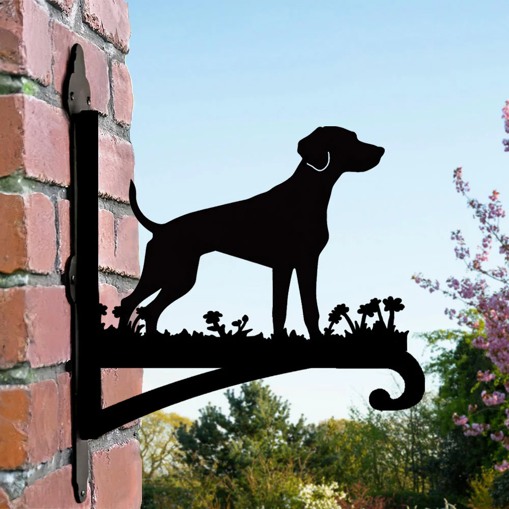 Chien Braque Allemand Support de Plantes à Suspendre Métallique