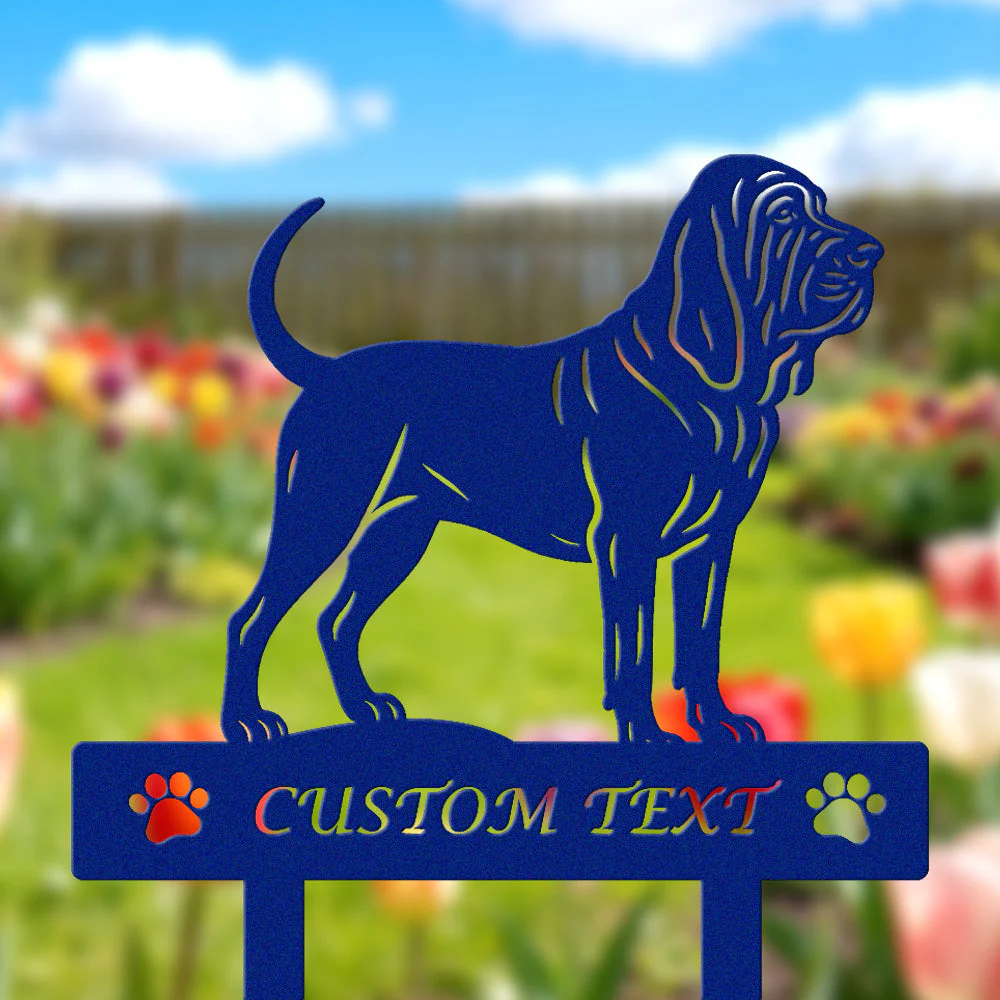 Chien de Saint-Hubert Silhouette de Chien Personnalisée Piquet de Jardin en Métal - Image 6