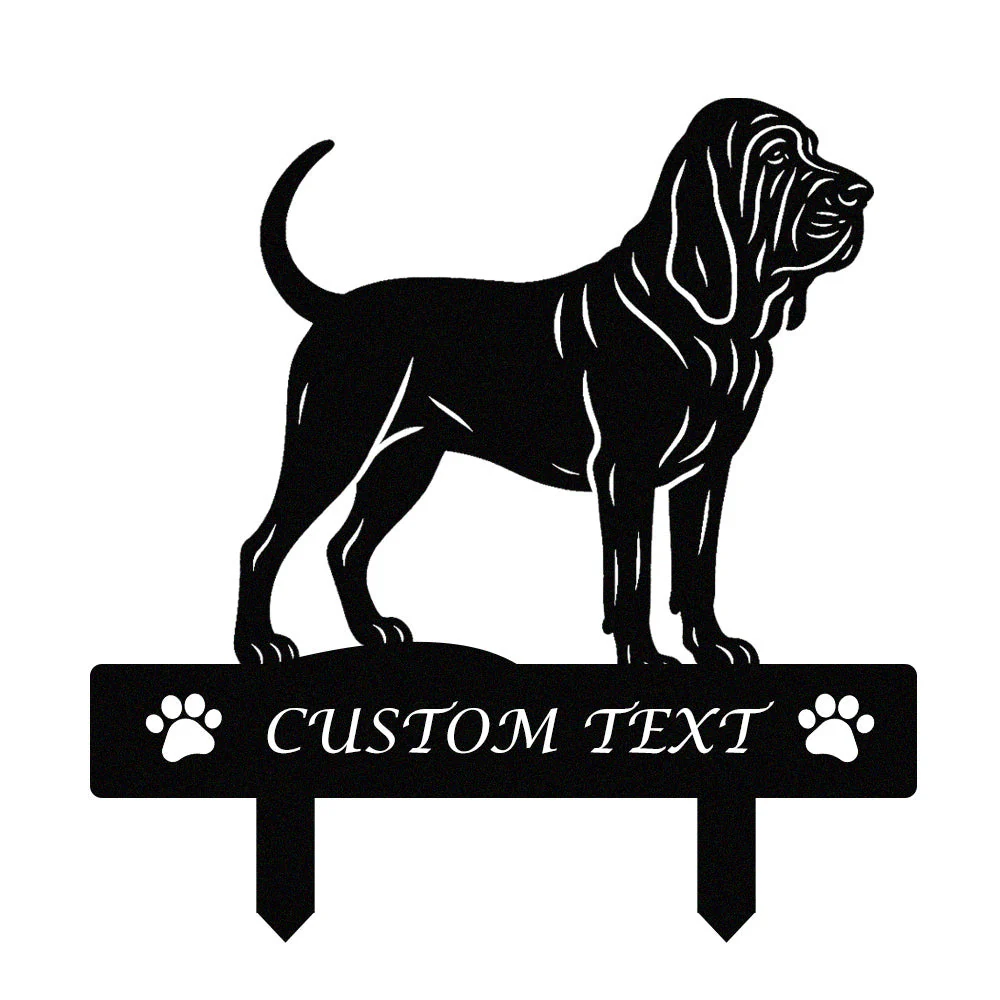 Chien de Saint-Hubert Silhouette de Chien Personnalisée Piquet de Jardin en Métal - Image 9