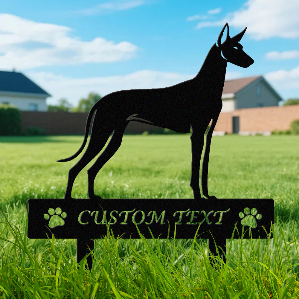 Chien du Pharaon Silhouette de Chien Personnalisée Piquet de Jardin en Métal