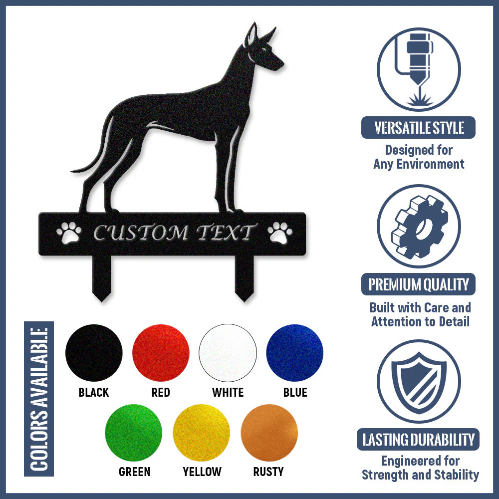 Chien du Pharaon Silhouette de Chien Personnalisée Piquet de Jardin en Métal - Image 10