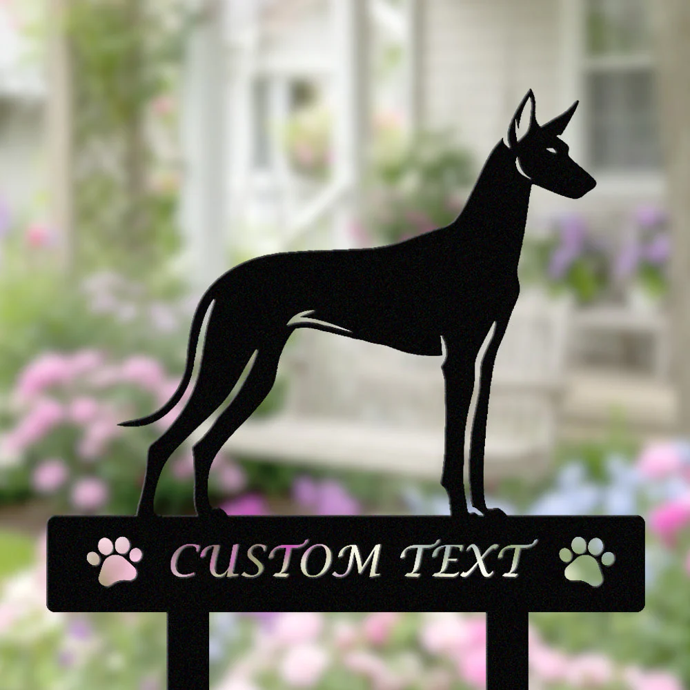 Chien du Pharaon Silhouette de Chien Personnalisée Piquet de Jardin en Métal - Image 2