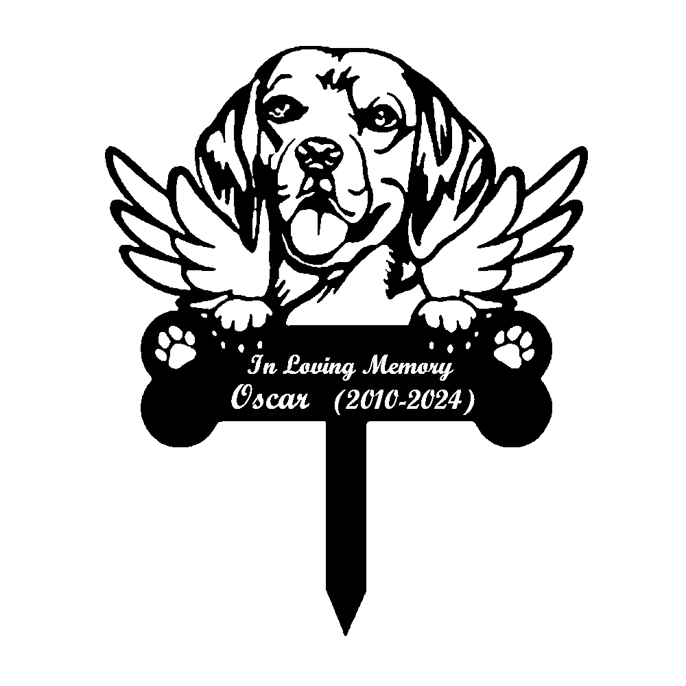 Chien Harrier Tuteur Commémoratif Personnalisé avec Ailes - Image 16