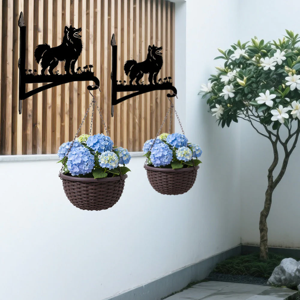 Chien Samoyède Support de Plantes à Suspendre Métallique - Image 4
