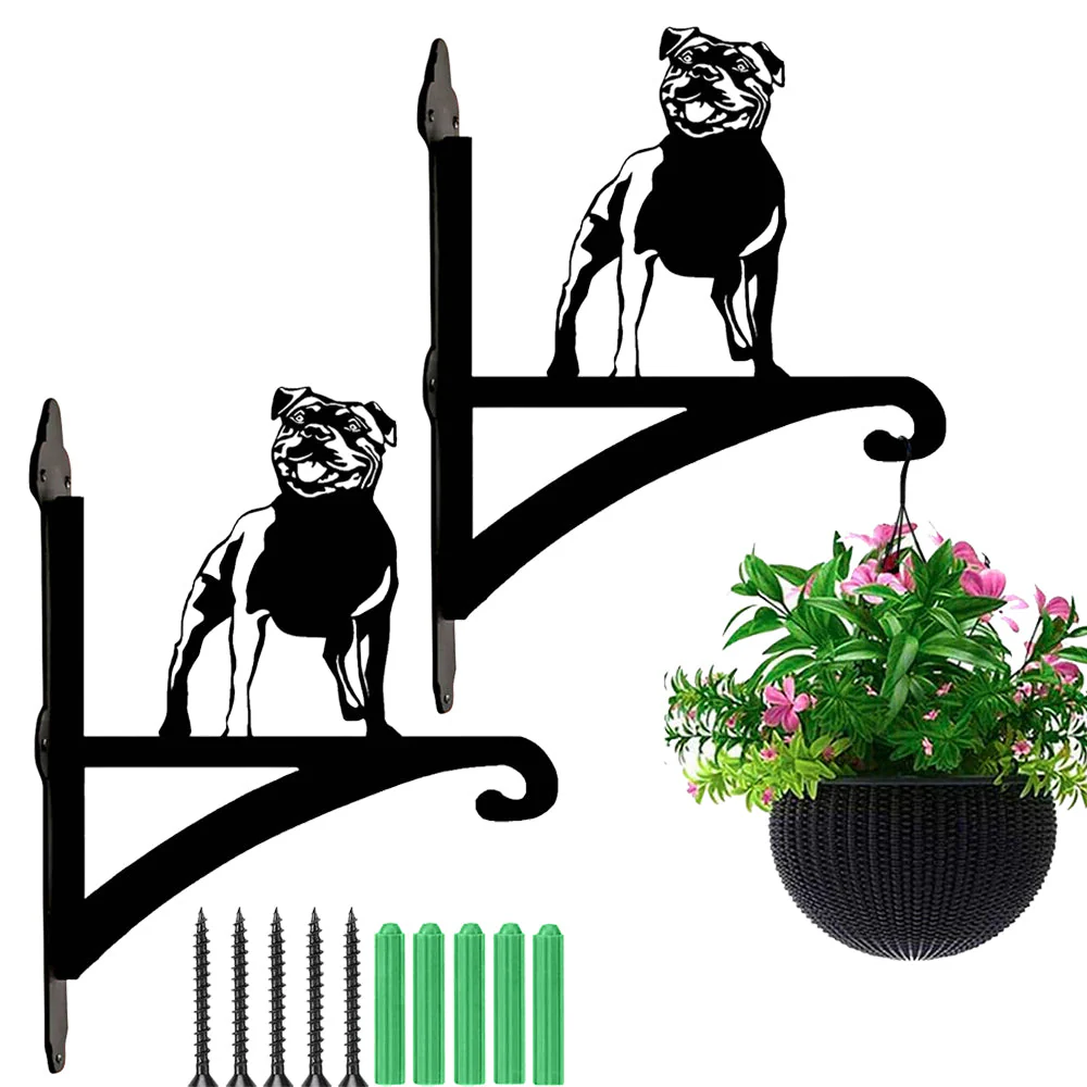 Chien Staffordshire Bull Terrier Support de Plantes à Suspendre Métallique - Image 8