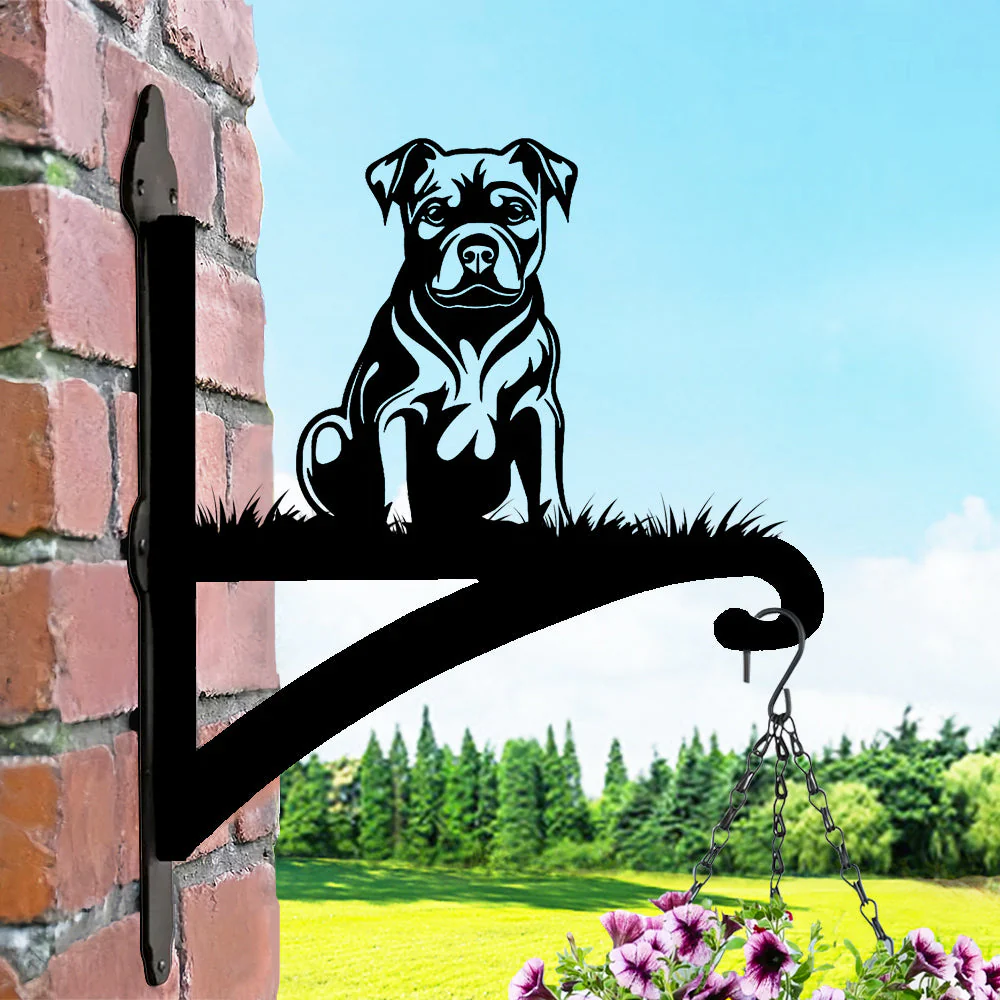 Chien Staffordshire Bull Terrier Support de Plantes à Suspendre Métallique - Image 6