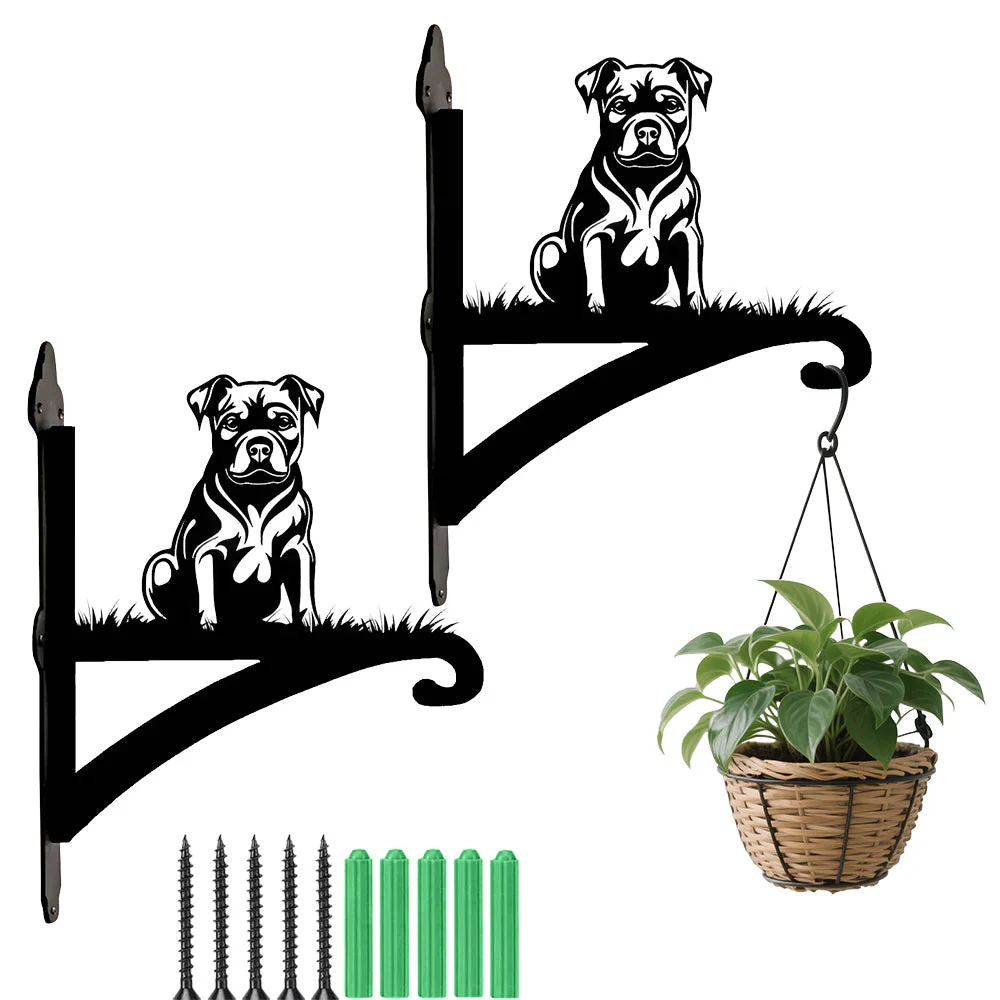 Chien Staffordshire Bull Terrier Support de Plantes à Suspendre Métallique - Image 8