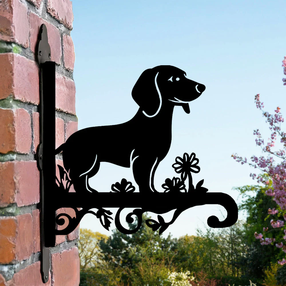 Chien Teckel Support de Plantes à Suspendre Métallique