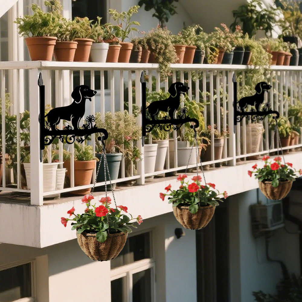 Chien Teckel Support de Plantes à Suspendre Métallique - Image 3