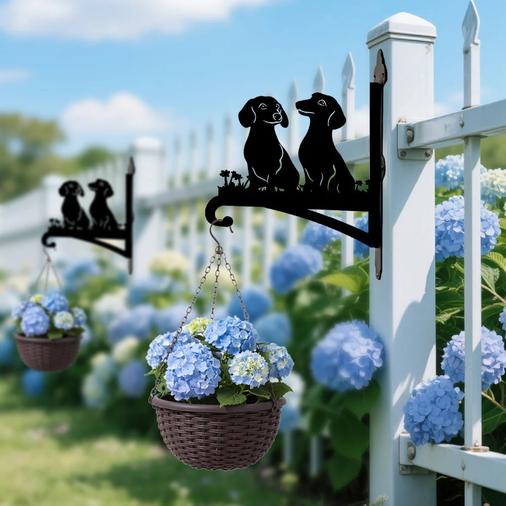 Chien Teckel Support de Plantes à Suspendre Métallique - Image 2