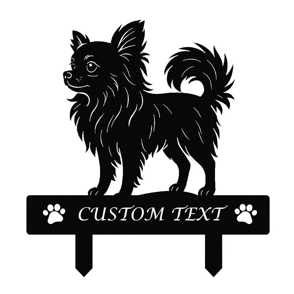 Chihuahua Silhouette de Chien Personnalisée Piquet de Jardin en Métal - Image 9