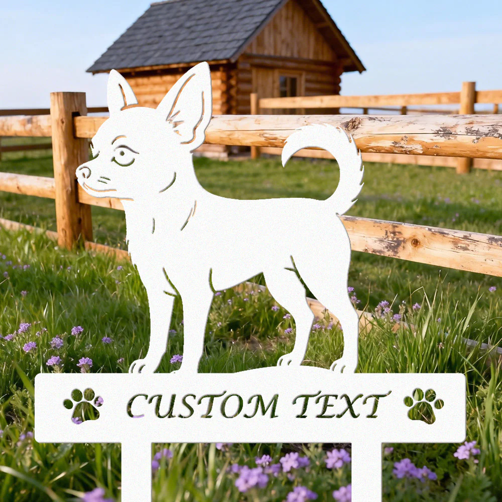 Chihuahua Silhouette de Chien Personnalisée Piquet de Jardin en Métal - Image 8