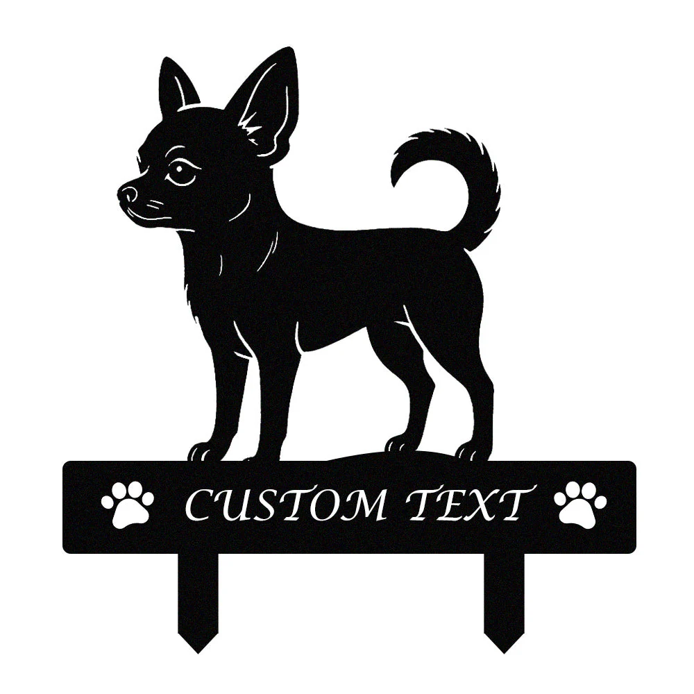Chihuahua Silhouette de Chien Personnalisée Piquet de Jardin en Métal - Image 9