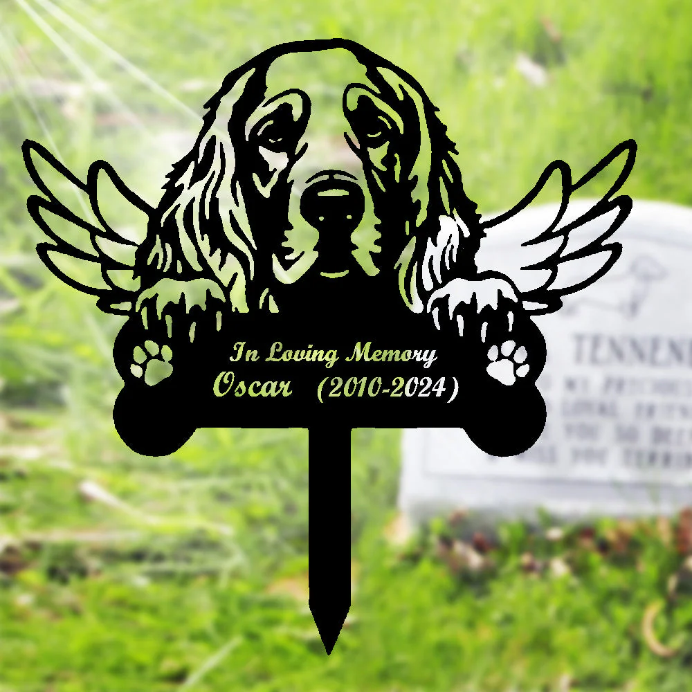 Clumber Spaniel Tuteur Commémoratif Personnalisé avec Ailes