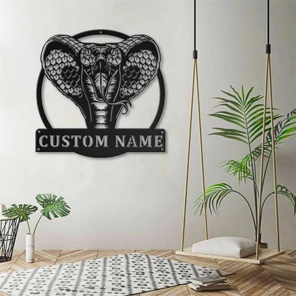 Cobra Art en Métal Plaque de Nom en Métal Personnalisée