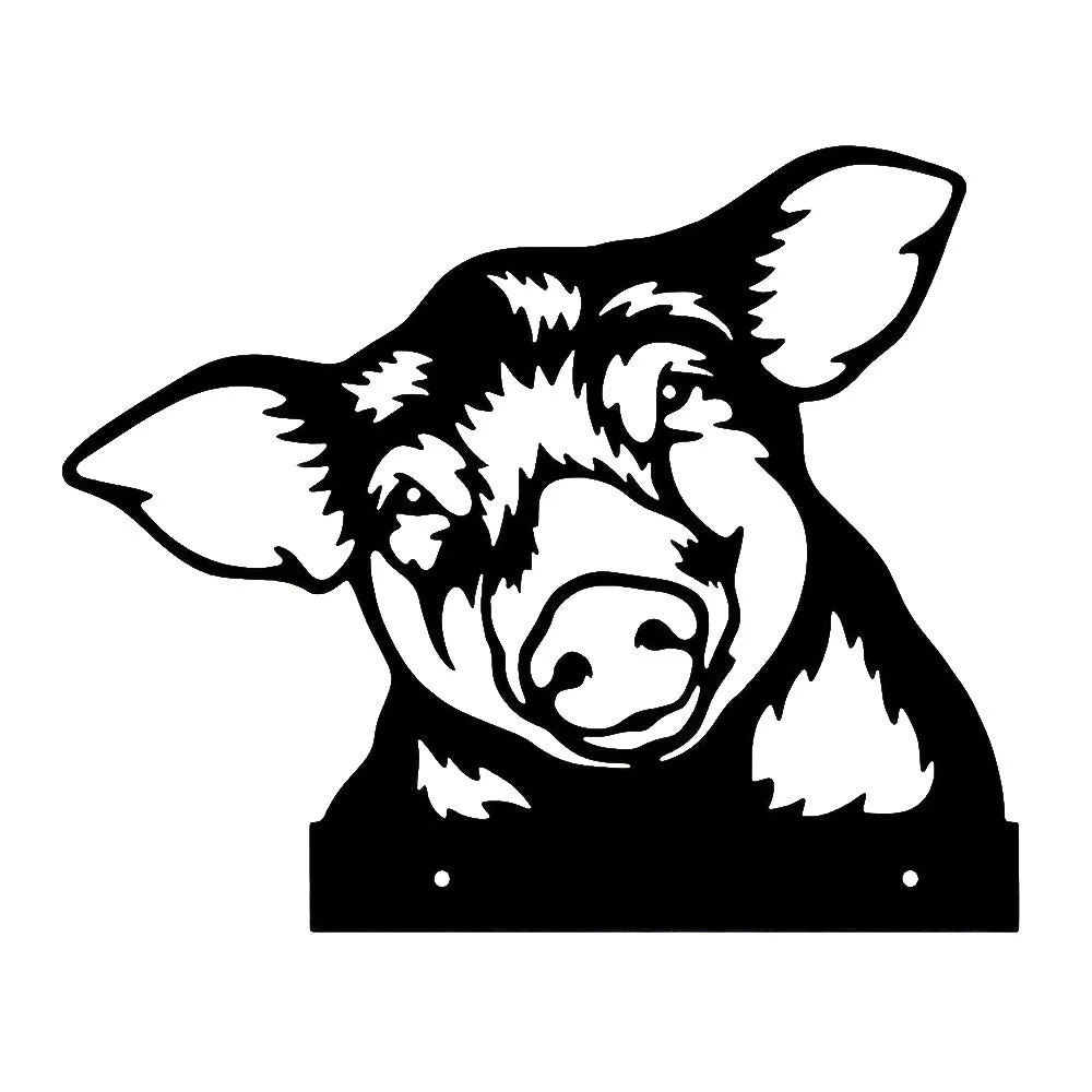 Cochon Curieux Plaque Métallique – Décoration de Jardin Extérieur Animale - Image 8