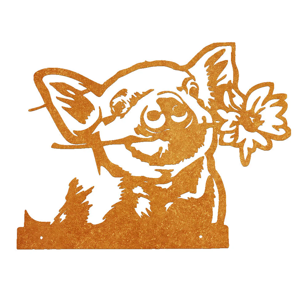 Cochon de Lait et Fleurs Curieux Plaque Métallique – Décoration de Jardin Extérieur Animale - Image 6