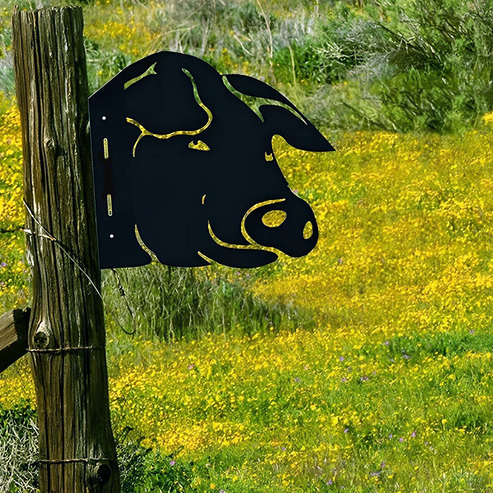 Cochon en Métal Curieux Plaque Métallique – Décoration de Jardin Extérieur Animale - Image 3
