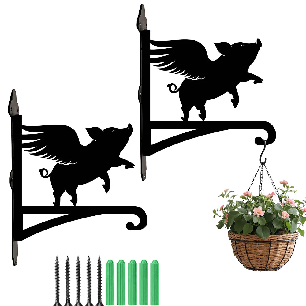 Cochon Volant Support de Plantes à Suspendre Métallique - Image 7