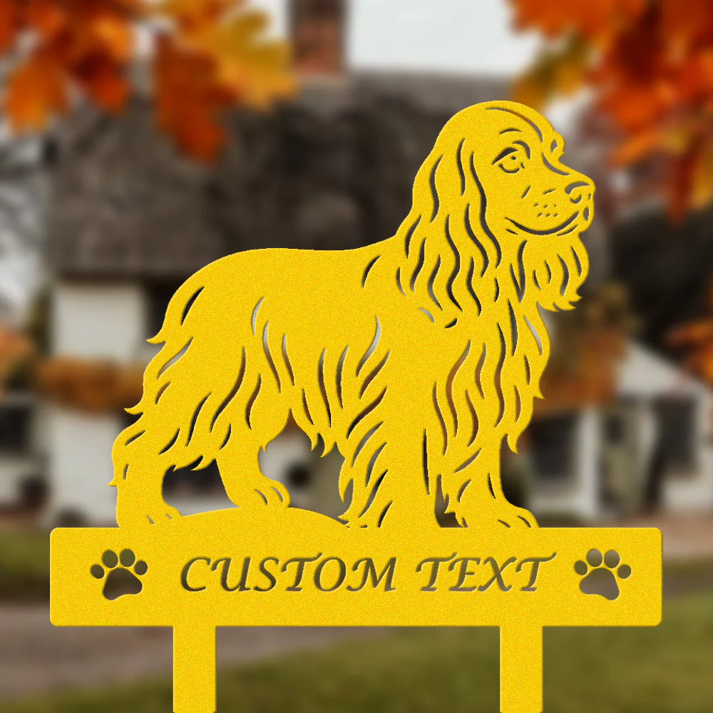 Cocker Spaniel Silhouette de Chien Personnalisée Piquet de Jardin en Métal - Image 7