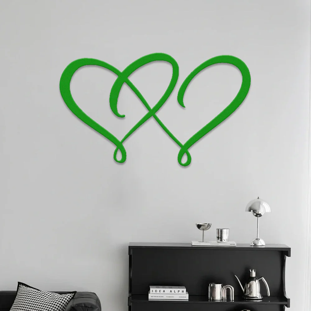 Cœurs Entrelacés en Ligne Métal Décoratif Mural - Image 6