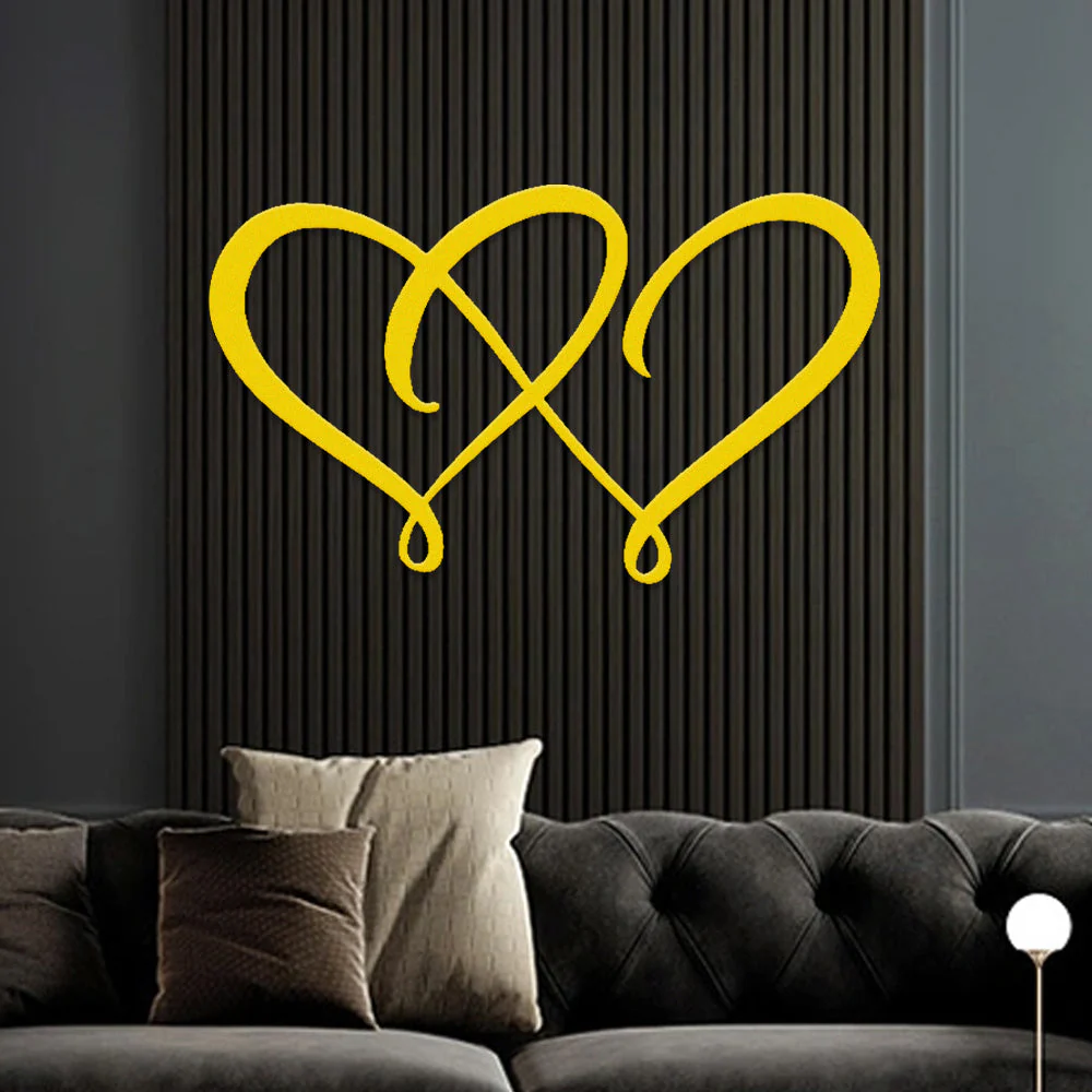 Cœurs Entrelacés en Ligne Métal Décoratif Mural - Image 8