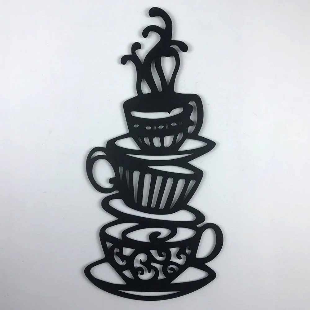 Coffee Time Tasses à Café Plaque en Métal Décoratif Mural - Image 3