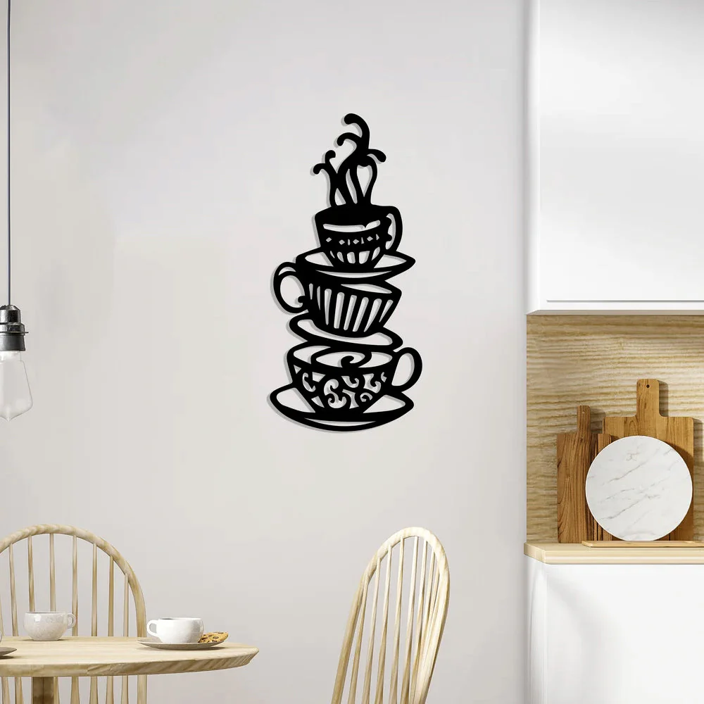 Coffee Time Tasses à Café Plaque en Métal Décoratif Mural - Image 4