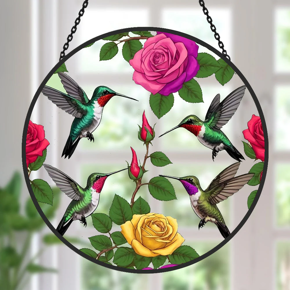Colibri Attrape-Soleil Décoratif en Vitrail à Suspendre - Image 2