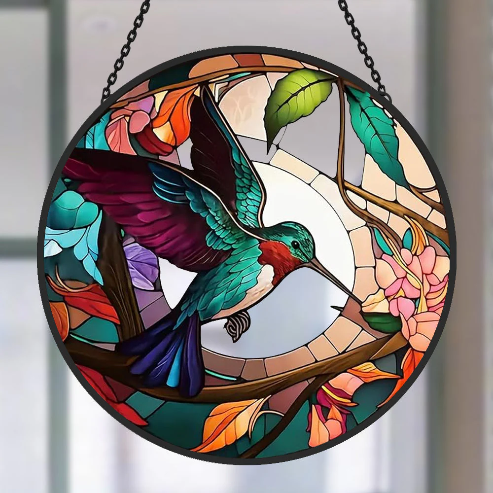 Colibri Attrape-Soleil Décoratif en Vitrail à Suspendre - Image 2