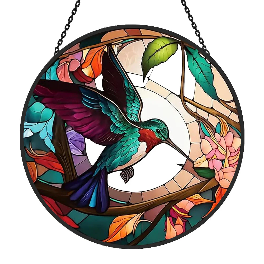 Colibri Attrape-Soleil Décoratif en Vitrail à Suspendre - Image 3
